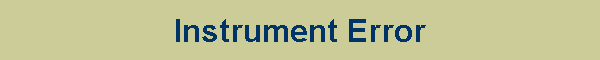 Instrument Error