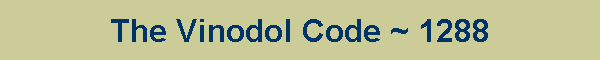The Vinodol Code ~ 1288