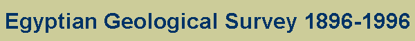 Egyptian Geological Survey 1896-1996